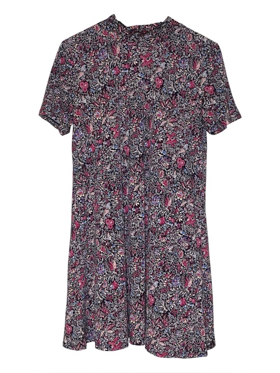 BCBGeneration Dresses & Skirts - BCBGeneration Ditsy Floral Mock Neck Dress Short Sleeve Pink Blue Large